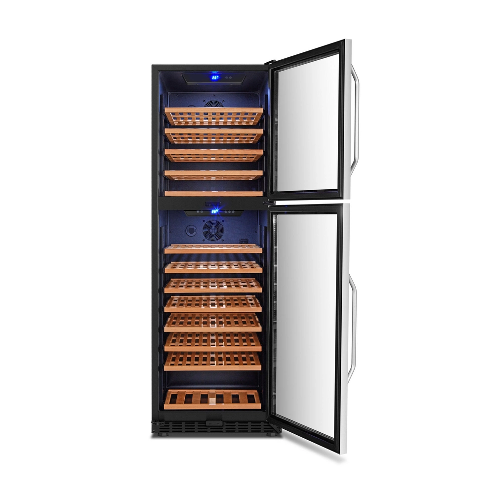162 Bottles Dual Zones Double Doors Luxury Compressor Wine Cooler