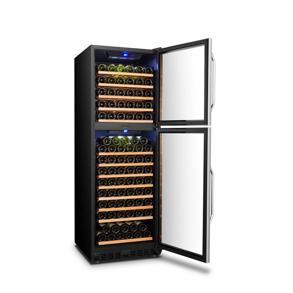 162 Bottles Dual Zones Double Doors Luxury Compressor Wine Cooler