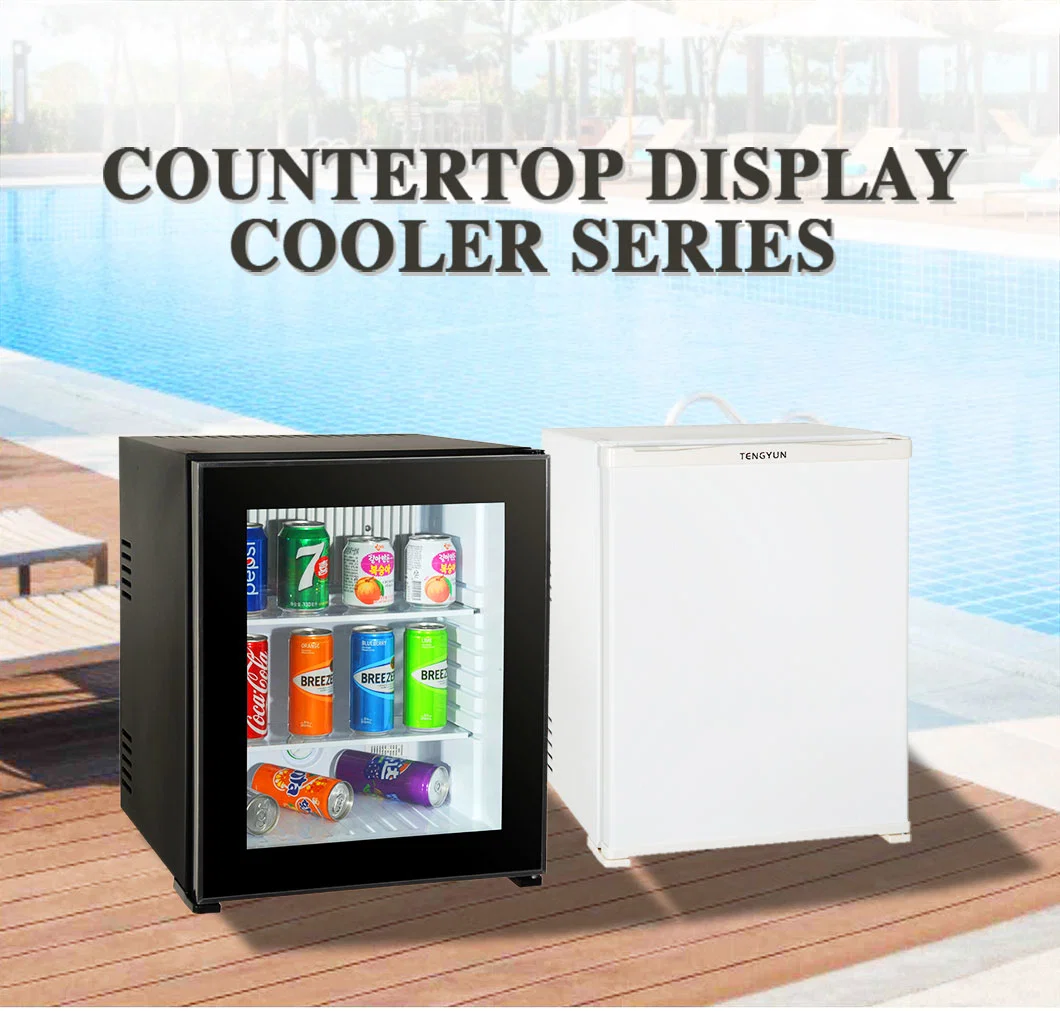 No Compression Mini Bar Fridge with Glass Door for Beverage